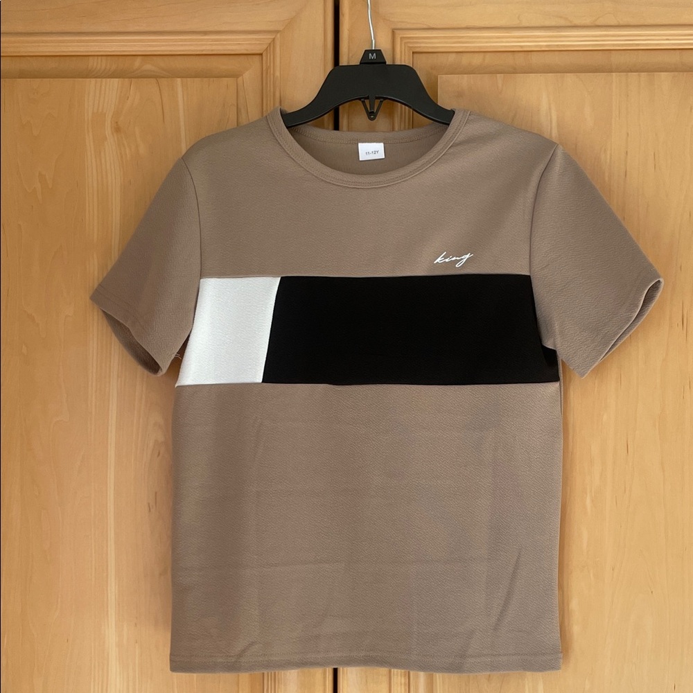 Brown and Black Colorblock T-Shirt